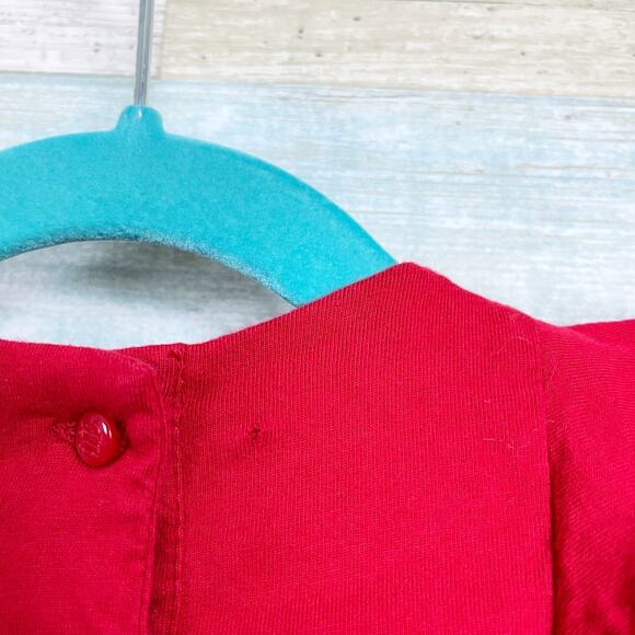 Ralph Lauren Ruffle Drop Waist Dress Red Jersey Knit Toddler Girl 18M 18 Months - Picture 6 of 10